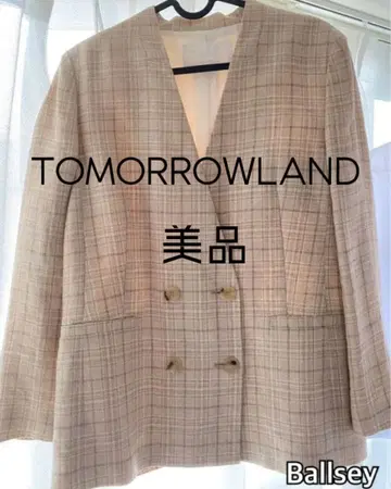 [ 새상품급 ] TOMORROWLAND Ballsey 체크 자켓 노카라