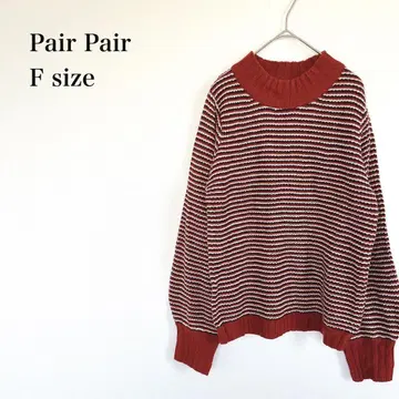 페어 페어 모크넥 니트 F 보더 방한 웜 컬러 가을 컬러 캐주얼 겨울