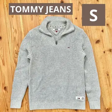 타미힐피거 진스 모크넥 하프 지퍼 스웨터 그레이 S 니트