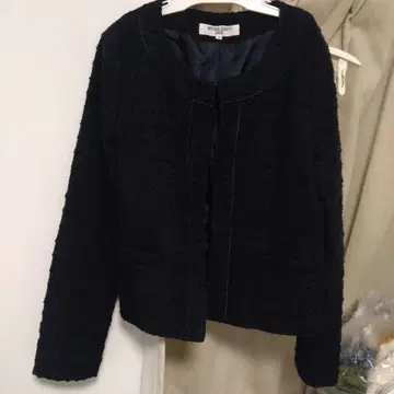 네이비 노카라 자켓