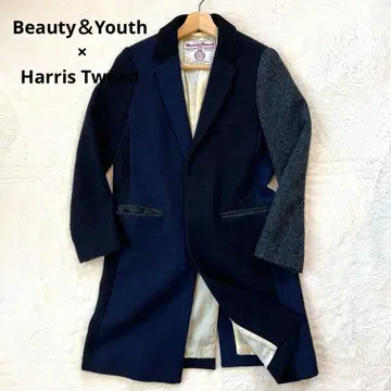 새상품급 해리스 트위드 별주 유나이티드 애로우즈 체스터 코트