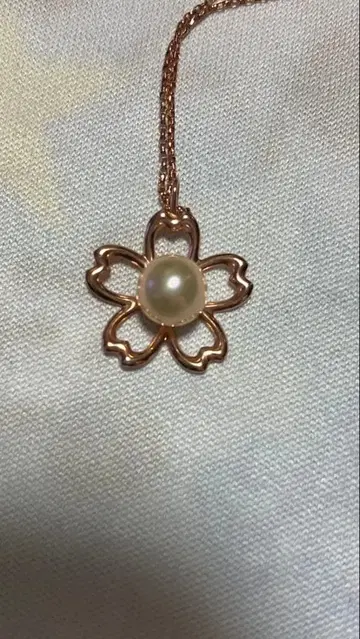 K10 PG 벚꽃 펄 목걸이 이탈리아제