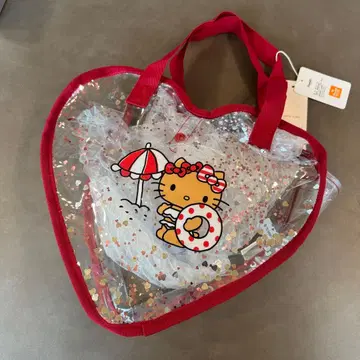 산리오 쁘띠마인 키티 수영장 백 클리어 비닐 백 일광화상 키티