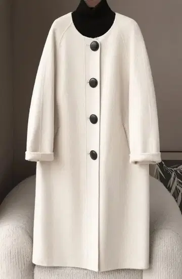 새상품 부드러운 분위기의 캐시미어 혼방 울 롱 코트 여성용 롱 코트