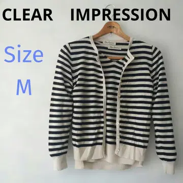 CLEARIMPRESSION 앙상블 니트 보더 가디건