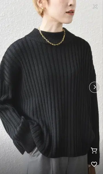 SHIPS any 파인 울 와이드 리브 하이넥 니트