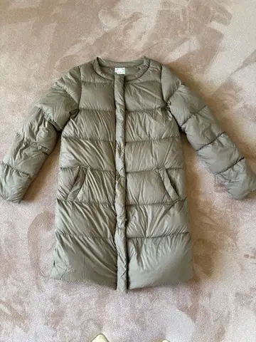 BEAMS HEART 올리브 다운 자켓 미들 기장 S 다운 90%