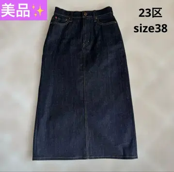 [ 새상품급 ] 23구 DENIM 데님 스커트 스트레치 38 네이비 계열