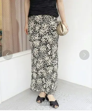 EDIT FOR LULU 플레어 스커트 36 사이즈 블랙 x 화이트