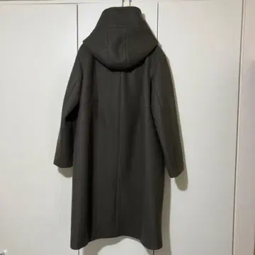 MACPHEE 후드 부착 롱 코트 다크 그린