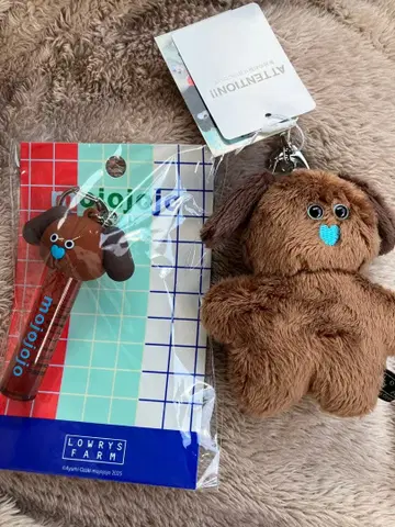 LOWRYSFARM x mojojojo 강아지 토이 키링 & 립 캡