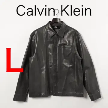 H3675 캘빈클라인 소가죽 카우 레더 풀 지퍼 자켓