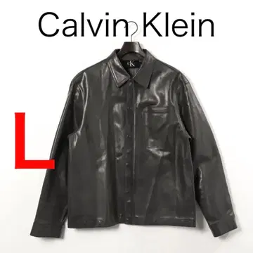 H3675 캘빈클라인 소가죽 카우 가죽 풀 지퍼 자켓 Y2K