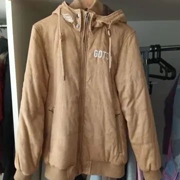 GOTCHA 자켓 지퍼 후드티 안감 퍼 M 카멜