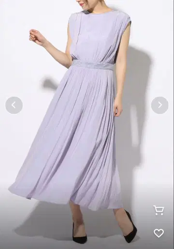 SHIPS 연보라 슬리브리스 롱 원피스