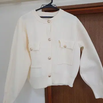 골드 버튼 숏 가디건