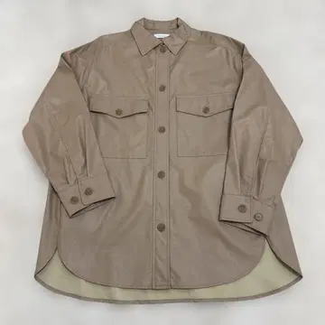 BEAUTY&YOUTH 인조 가죽 셔츠 베이지