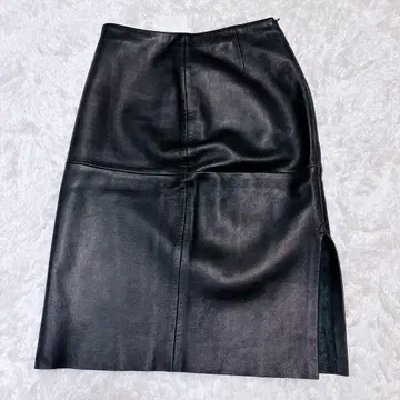엠포리오 아르마니 램 가죽 스커트 이탈리아제 38 사이드 슬릿