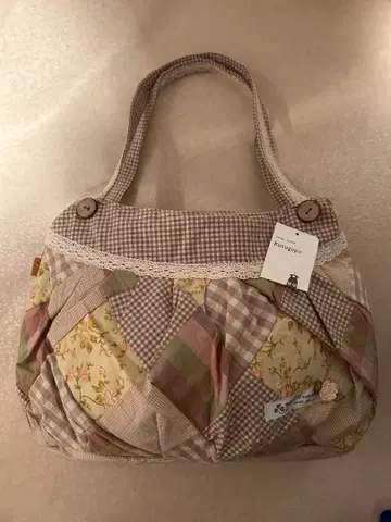 [ 새상품 ] 레트로 귀여운! 패치워크풍 토트백 장미 핑크 깅엄 체크