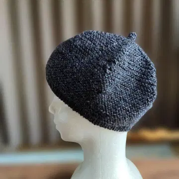 다크 그레이 니트 모자 (베레모)