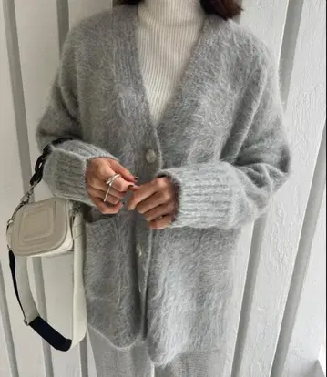 bow.a 보우에 알파카 가디건 그레이