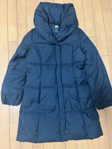 블랙 후드 부착 다운 자켓 M 페더 포함