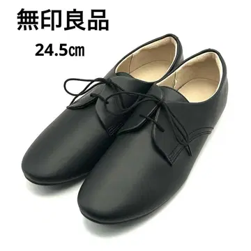 미사용 MUJI [24.5cm] 피로를 덜어주는 가죽 신발 블랙