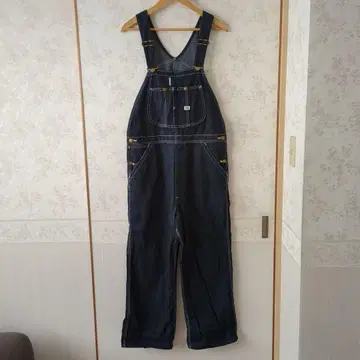 리 데님 오버롤 다크 블루