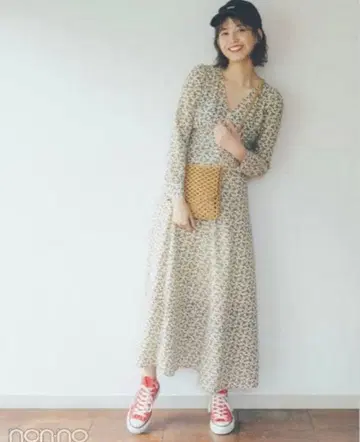 cocodeal 코코딜 꽃무늬 롱 원피스 (긴팔)