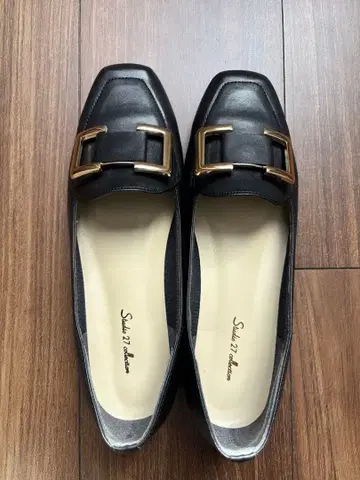 studio 27 collection 블랙 스퀘어토 플랫슈즈