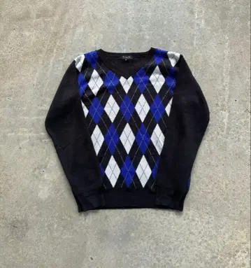 00s 아카이브 니트 아가일 무늬 y2k 구제 의류 sullen