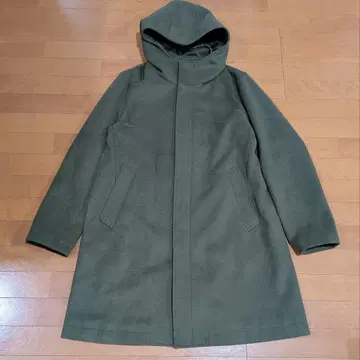 BEAMS 빔즈 히요쿠 후드 부착 더블 지퍼 미들 기장 코트