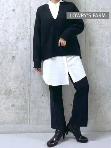 [ LOWRY'S FARM ] 니트 스웨터 긴팔 블랙