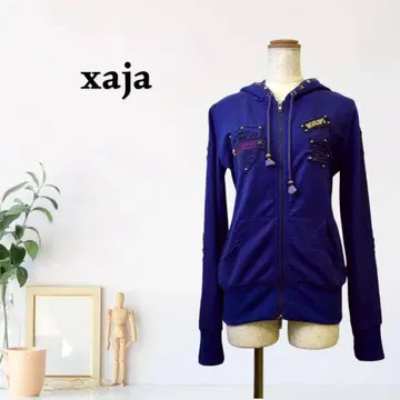 zG598 [ M ] xaja 후드티 풀 집업 캐주얼 엠블럼