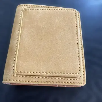 SONNE 베이지 스웨이드 접이식 지갑