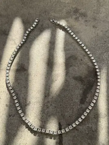 테니스 체인 크리스탈 스톤 블링블링 목걸이 50cm