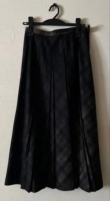 레트로 블랙 체크 무늬 플리츠 스커트 일본제 9호