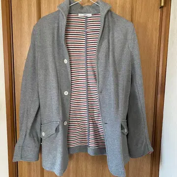 SHIPS 그레이 자켓 스트라이프 안감