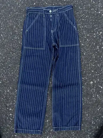 스트라이프 데님 네이비