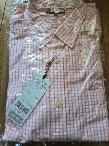 새상품 23구 HOMME 긴팔 셔츠 사이즈 48 오렌지 체크