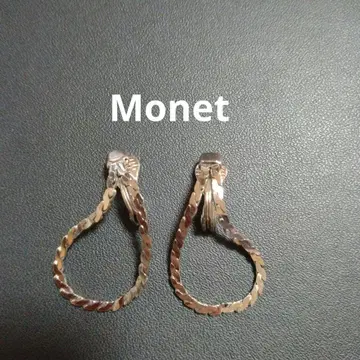 MONET 모네 빈티지 실버 컬러 체인 디자인 귀찌