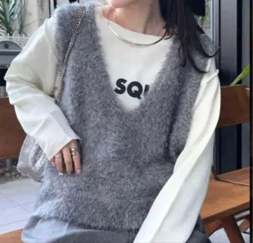 [ CIAOPANIC TYPY ] 믹스 페더얀 크롭 기장 베스트