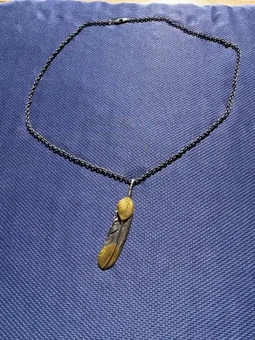 깃털 모티브 목걸이 실버 골드 925 50cm