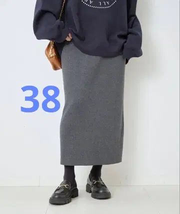 [ Spick & Span ] 라메 리브 니트 타이트 스커트 38