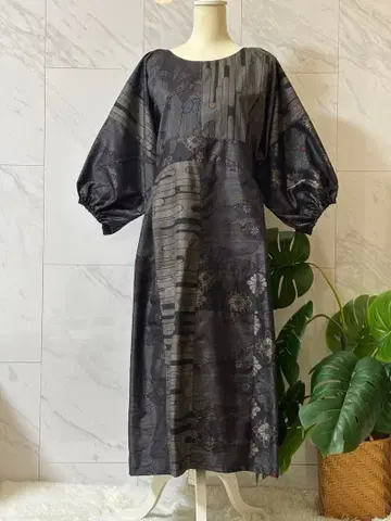 10-5 오시마 명주 리메이크 오시마 명주 롱 원피스 기모노 리메이크