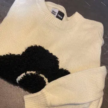 MARY QUANT 꽃무늬 보아 니트 스웨터