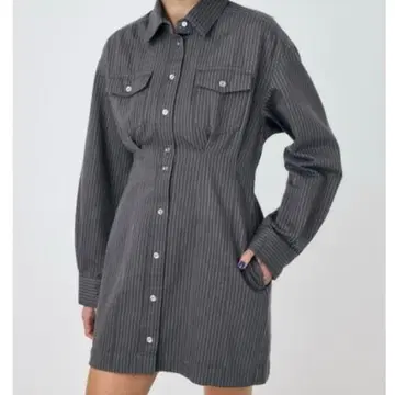 moussy 스트라이프 긴팔 셔츠 원피스