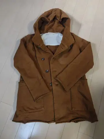 quadro 후드 부착 브라운 자켓 브라운 카멜 컷오프