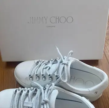 JIMMY CHOO 펄 레이스업 스니커즈