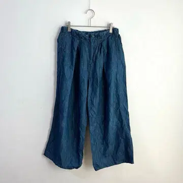 4264 라임 잉크 데님 와이드 팬츠 허리밴딩 프리